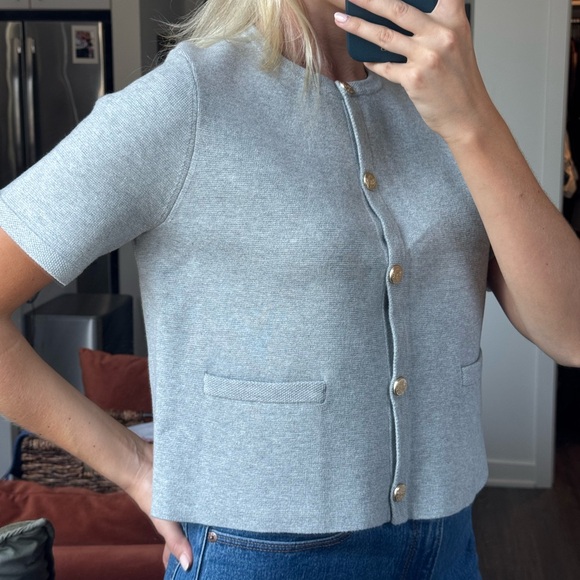 Abercrombie Gray Short Sleeve Cardigan - Picture 2 of 3